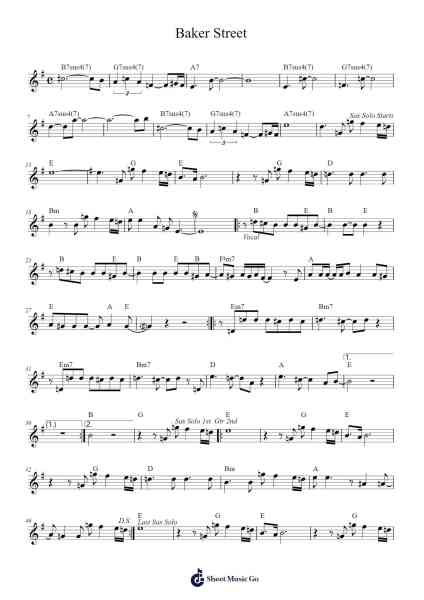 Baker Street Sheet Music by Gerry Rafferty-Arr.Harloise Hanett