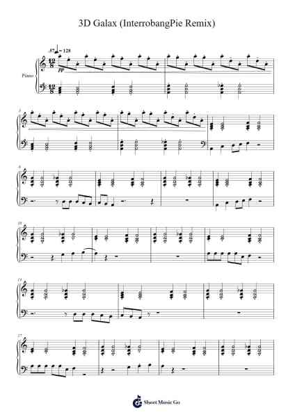3D Galax (InterrobangPie Remix) Sheet Music by "Benn" Ben Daglish-Arr.Trund Milsoll