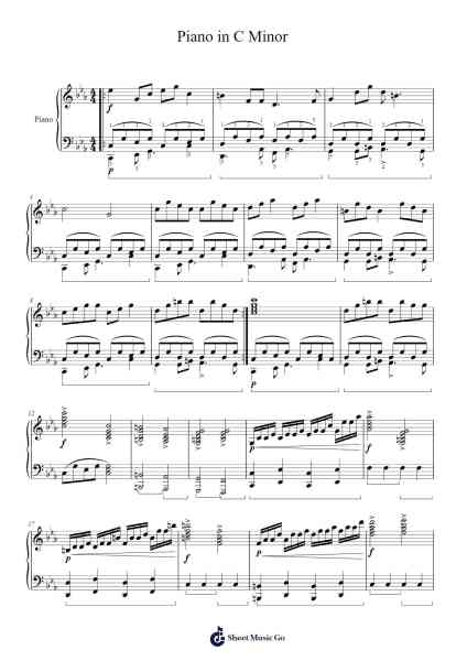 Piano in C Minor Sheet Music by Mariam Adourian-Arr.Deirrine Sisibyl