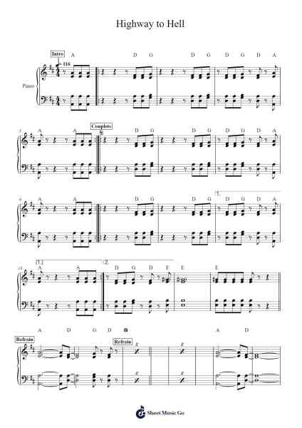 Highway to Hell Sheet Music by AC/DC-Arr.Yorktie Phisopp