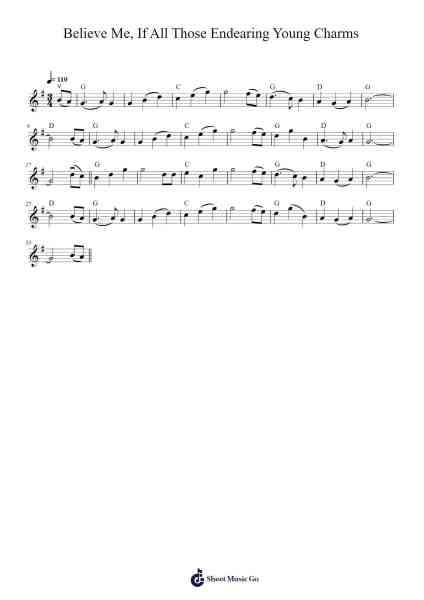 Believe Me, If All Those Endearing Young Charms Sheet Music by Thomas Moore-Arr.Chamberg