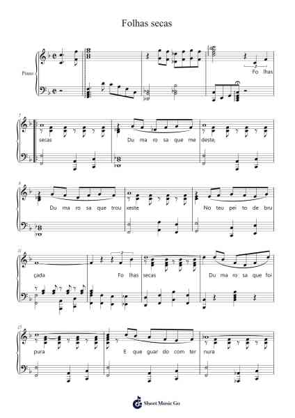 Folhas secas Sheet Music by Alves Coelho, Filho-Arr.Woosil Vauggel