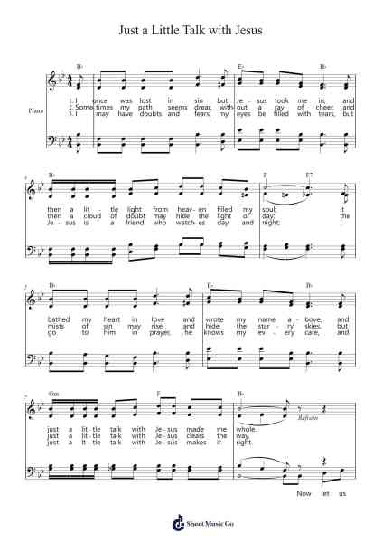Just a Little Talk with Jesus Sheet Music by Cleavant Derricks-Arr.Wescan