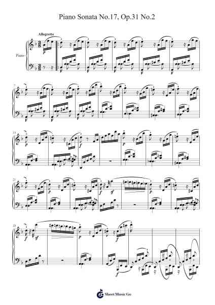 Piano Sonata No. 17 in D Minor, Op. 31, No. 2 "Tempest" Sheet Music by Ludwig van Beethoven-Arr.Moulboyce
