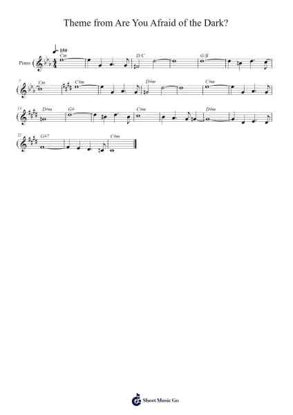 Theme from Are You Afraid of the Dark? Sheet Music by Jeff Zahn/Jeff Fisher-Arr.Marmo