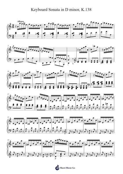 Keyboard Sonata in D Minor, K.138 Sheet Music by Domenico Scarlatti-Arr.Elboyce