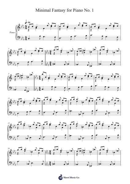 Minimal Fantasy for Piano No. 1 Sheet Music by S. M. Kudlo-Arr.Prittlay