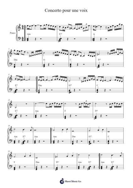 Concerto pour une voix Sheet Music by Saint Preux-Arr.Childdy Whitkin
