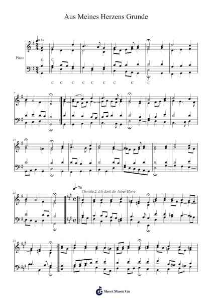 Aus Meines Herzens Grunde Sheet Music by Johann Sebastian Bach-Arr.Bystrong