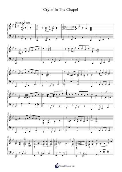 Cryin' In The Chapel Sheet Music by Elvis Presley-Arr.Manssom Pulwylde