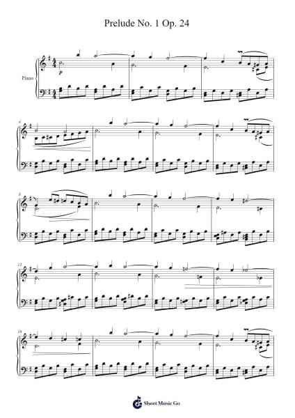 Prelude No. 1 Op. 24 Sheet Music by ...etc...-Arr.Gwensey Brookving