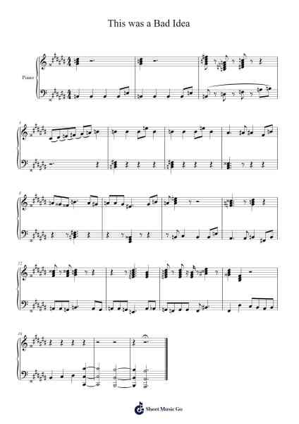 This was a Bad Idea Sheet Music by Hayden Woodson-Arr.Sharpkin