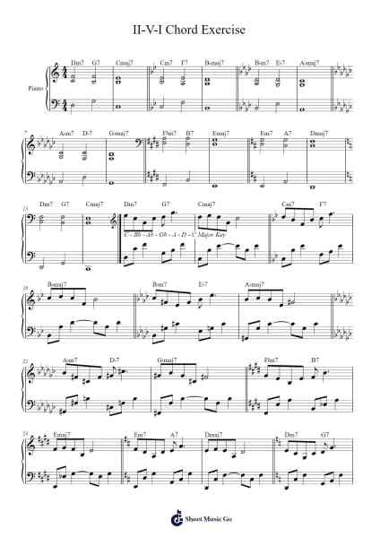 II-V-I Chord Exercise Musica per pianoforte di Mister大雄 - Arr.Sumia