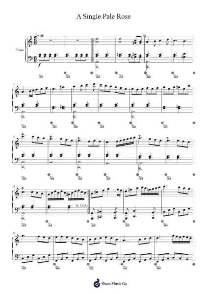 A Single Pale Rose Sheet Music by Reylot-Arr.Bonnes Junemiah