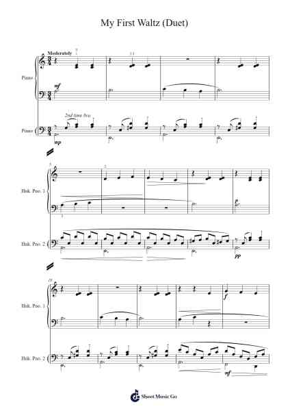 My First Waltz (Duet) Sheet Music by Willard A. Palmer-Arr.Thaga Emsia