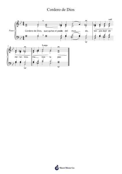 Cordero de Dios Sheet Music by -Arr.Loulup