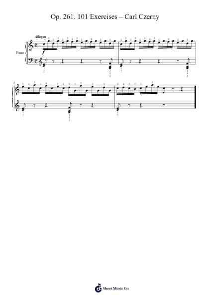 Op. 261, No. 5: 101 Exercises Sheet Music by Carl Czerny-Arr.Earlram