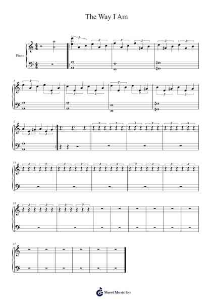 The Way I Am Sheet Music by Emile de Falleur-Arr.Manpiers