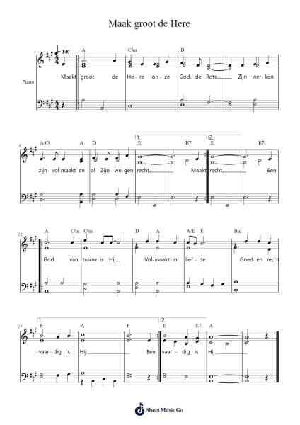 Maak groot de Here Sheet Music by -Arr.Bosphia Wisell