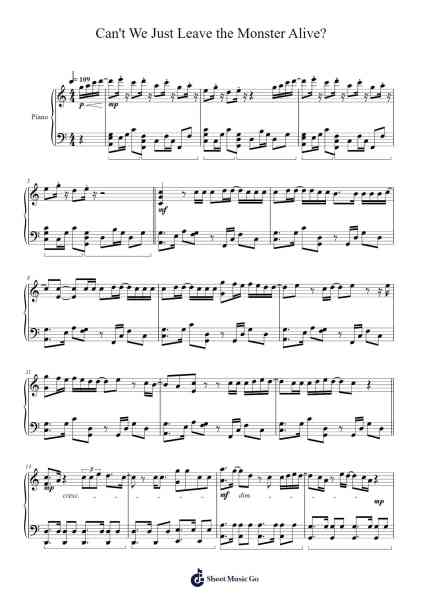 Can't We Just Leave the Monster Alive? Sheet Music by TXT-Arr.Taykin Wertor