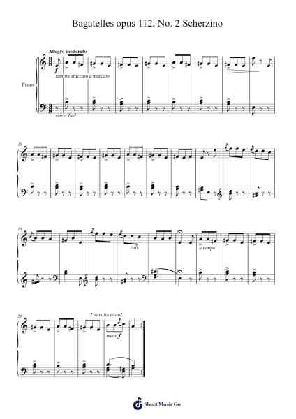 Bagatelles, Op. 112, No. 2 Scherzino 樂譜由 Aleksandr Gretchaninov - 編曲 Faitheten Finntham