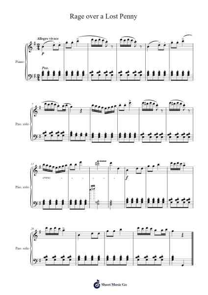 Rage Over a Lost Penny, Op. 129 Sheet Music by Ludwig van Beethoven-Arr.Franfield Pricecil