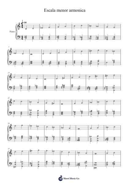 Escala menor armonica Sheet Music by titumily_m-Arr.Swinale Reedria