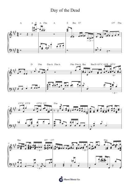 Day of the Dead Sheet Music by Valerio Scanu-Arr.Waygold Cissoon