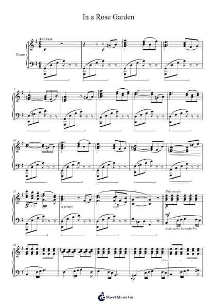 In a Rose Garden Sheet Music by Tobia Acciani-Arr.Taypeare Rolius