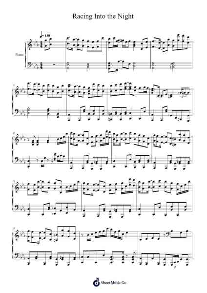 Racing Into the Night Ноты для фортепиано от YOASOBI-Arr.Bophen