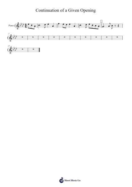 Continuation of a Given Opening Sheet Music by laurapower210-Arr.Jebois Hudlap