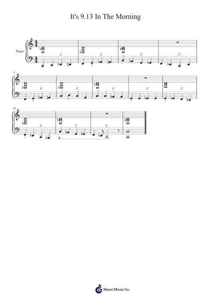 It's 9.13 In The Morning - Blues Sheet Music by PianoEasy-Arr.Paygill Noaho'neil