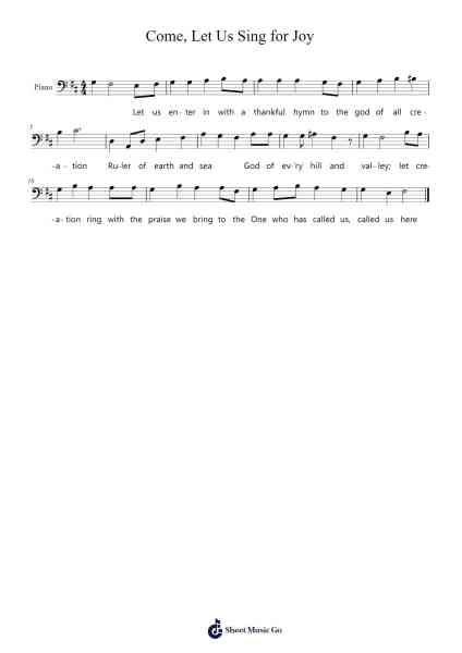 Come, Let Us Sing for Joy Sheet Music by -Arr.Kirkjoel