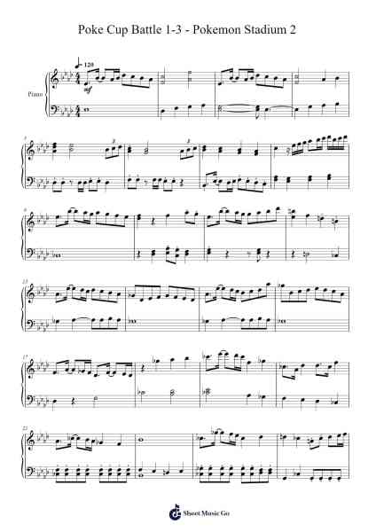 Poke Cup Battle 1-3 - Pokemon Stadium 2 Sheet Music by Junichi Masuda/Hajime Wakai-Arr.Cranethe Dougledk