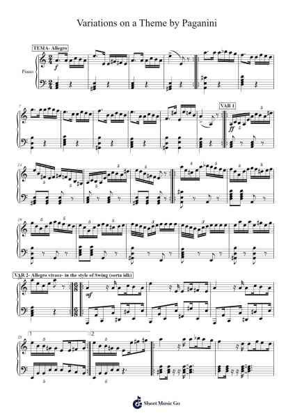 Variations on a Theme by Paganini Sheet Music by TheGamerKlak-Arr.Dougtin Vashop
