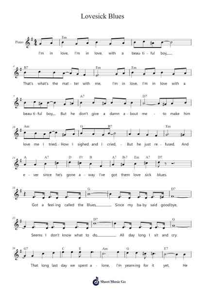 Lovesick Blues Sheet Music by Cliff Friend/Irving Mills-Arr.Clepert