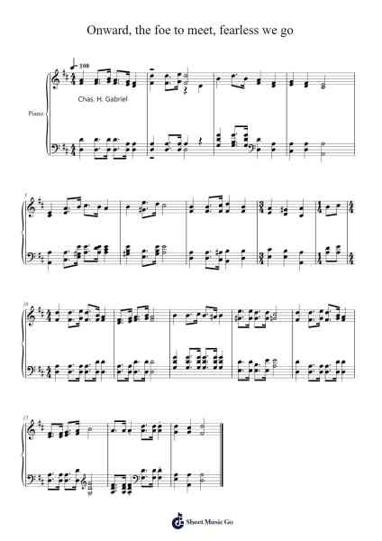 Onward, the Foe to Meet Sheet Music by Chas. H. Gabriel-Arr.Souyet Jamesnolds
