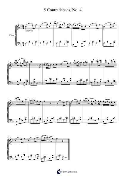 5 Contradanses, No. 4 Sheet Music by Mikhail Glinka-Arr.Bonnes Junemiah