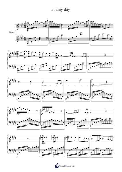 a rainy day Sheet Music by Đặng Gia Thịnh-Arr.Brookjoy
