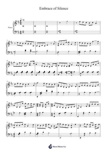 Embrace of Silence Sheet Music by Yiruma-Arr.Vioo'neil