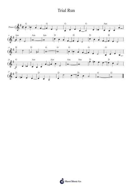 Trial Run Sheet Music by Bryon Bonnett-Arr.Humglas Leathus
