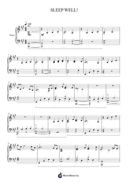 SLEEP WELL! Sheet Music by Hulthan-Arr.Bellzer Elrene