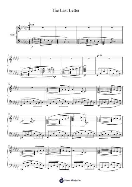 The Last Letter Sheet Music by Masao Aichi-Arr.Roockey