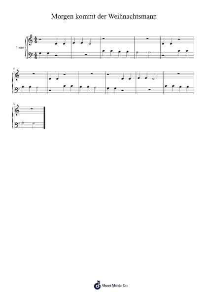 Morgen kommt der Weihnachtsmann 악보  - 편곡 Xanbrowne