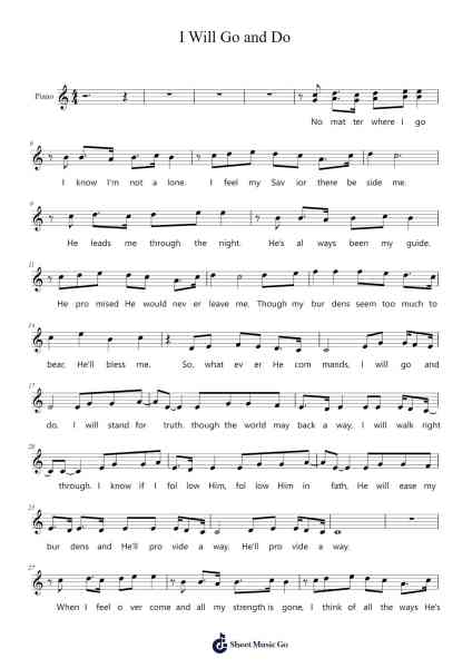 I Will Go and Do Sheet Music by David Archuleta/Nik Day-Arr.Danchi
