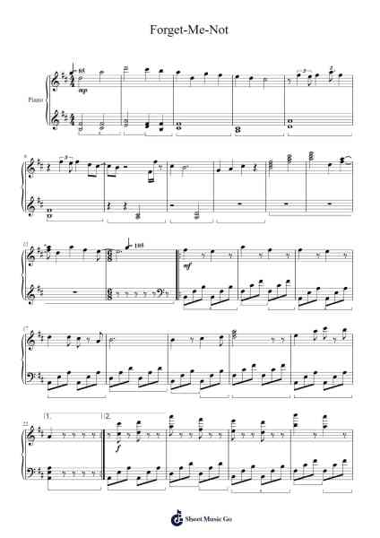 Forget-Me-Not Sheet Music by Woolftate-Arr.Alruth