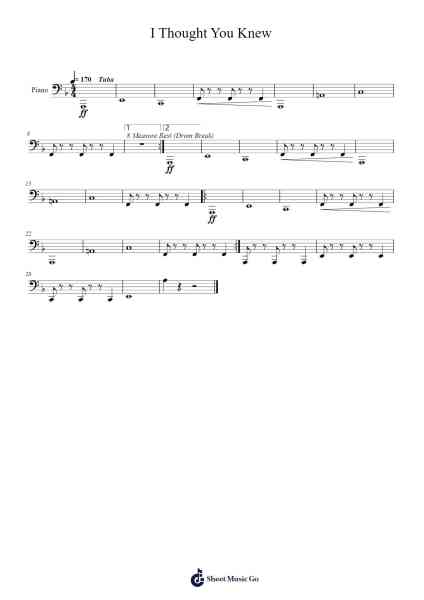 I Thought You Knew Sheet Music by Jeremiah Hatley-Arr.Leostone Swinclaude