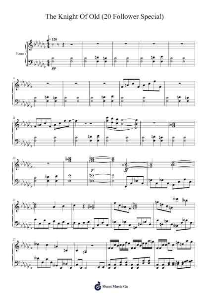 The Knight Of Old (20 Follower Special) Sheet Music by Deanmax-Arr.Chrisriah Sheicia