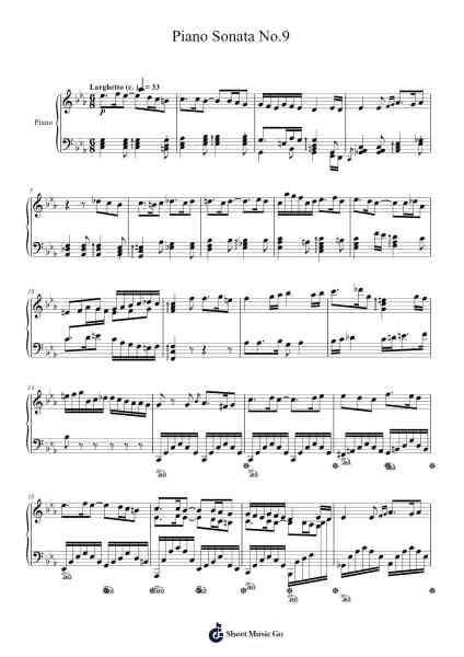 Piano Sonata No. 9: II. Siciliano Sheet Music by Campleign Eli-Arr.Benga
