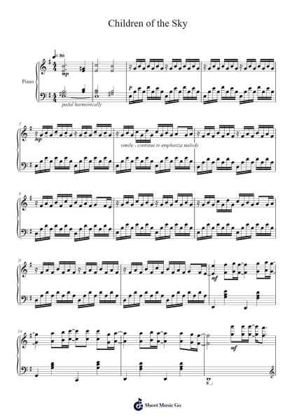 Children of the Sky Sheet Music by Imagine Dragons-Arr.Golddon